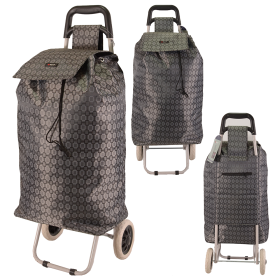 MS-001 SILVER BOX PATTERN 2 WHEEL TROLLEY