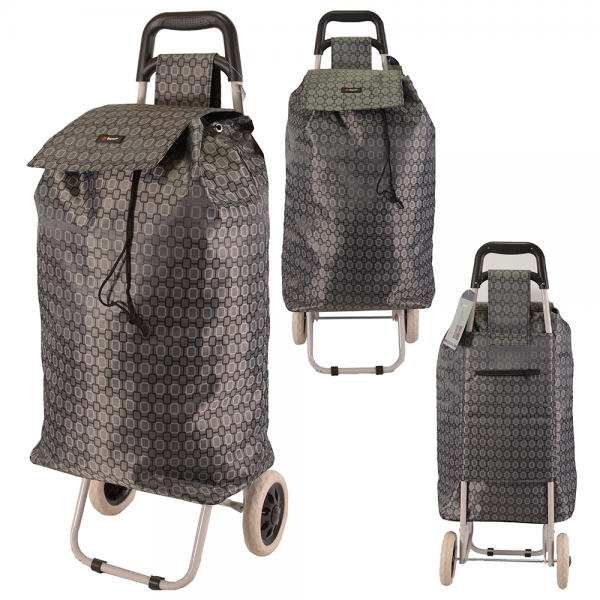 MS-001 SILVER BOX PATTERN 2 WHEEL TROLLEY