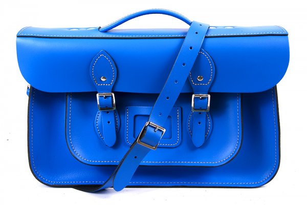 15" DARK BLUE BRIEFCASE MAGNETIC LEATHER