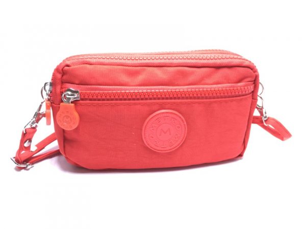 LL-7 Plain Red Metro Pouch Bag With Strap