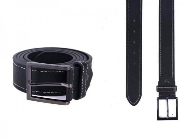 2750 Black 1.5" M BELT WITH PATTERN&CONTRAST STITCH