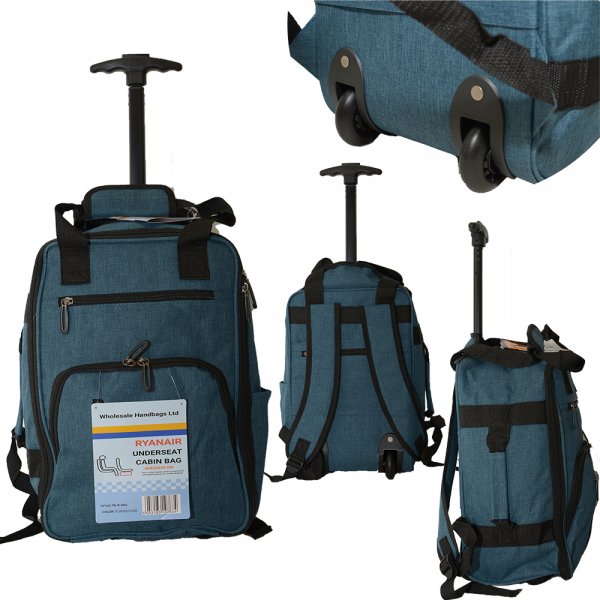 TR-R-002 TURQUOISE WHEELED RYANAIR UNDERSEAT CABIN BAG