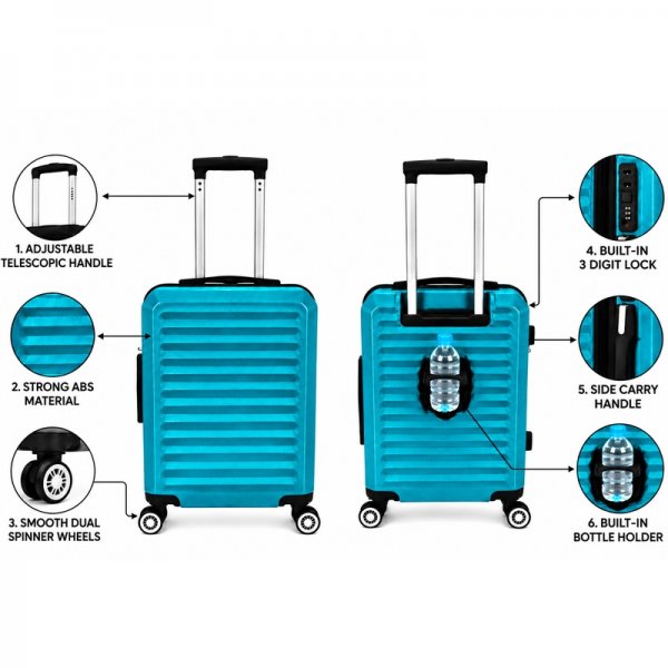 T-HC-US-1860 Teal EasyJet Hard Shell Cabin Suitcase