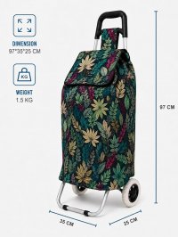 B-ST-05 Leaf Dr/ Green 2 Wheeler Shopping Trolley B-ST-05 Leaf Dr/ Green 2 Wheeler Shopping Trolley