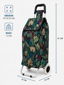B-ST-05 Leaf Dr/ Green 2 Wheeler Shopping Trolley