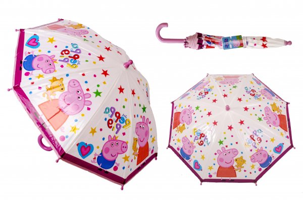 2249 PEPPA PIG WHITE & PURPLE KIDS UMBRELLA