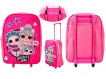 24427 PINK LOL PREMIUM FABRIC STANDARD FOLDING TROLLEY BAG