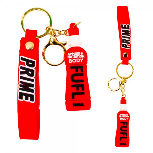 PRIME DRINK RED FULL BOTTLE STYLE FASHION METAL/RUBBER KEYCHAIN