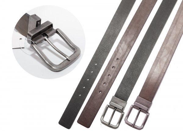 2773 BLK/BRN 1.5" reverse belt w/ t-line lthr finish L (36"-40")