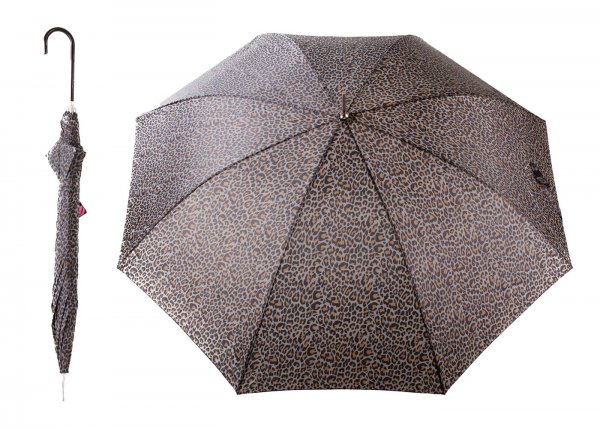 UU0354 LEOPARD PRINT WALKING UMBRELLA