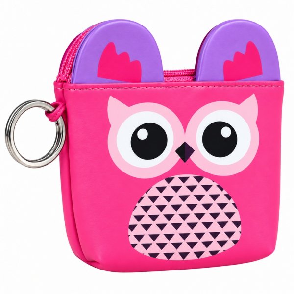 7091 Owl Printed Coin Purse with Straigh Zip (New)