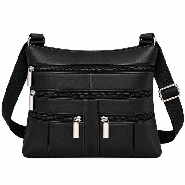 907 Black Leather/PU Crossbag (New)