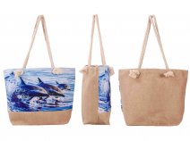 GRACE115 DOLPHIN CANVAS SHOPPING/BEACH BAG