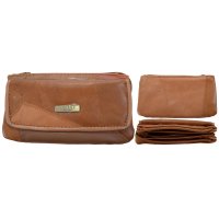 4684 TAN LEATHER PATCHWORK PURSE
