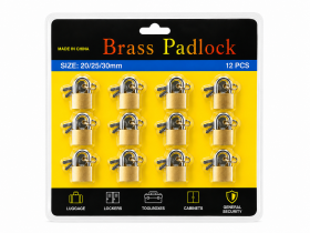 7162 Brass Padlocks Pack Of 12