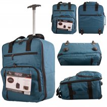 TR-002 PEACOCK BLUE EASYJET UNDERSEAT CABIN SIZE 2-WHEELED BAG