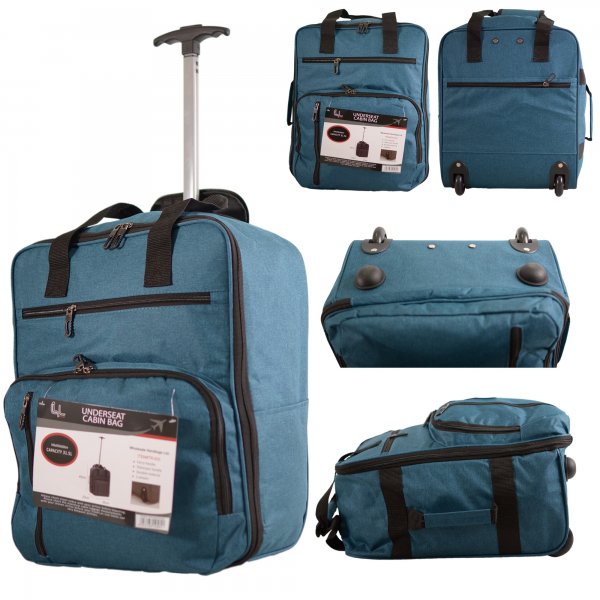 TR-002 PEACOCK BLUE EASYJET UNDERSEAT CABIN SIZE 2-WHEELED BAG