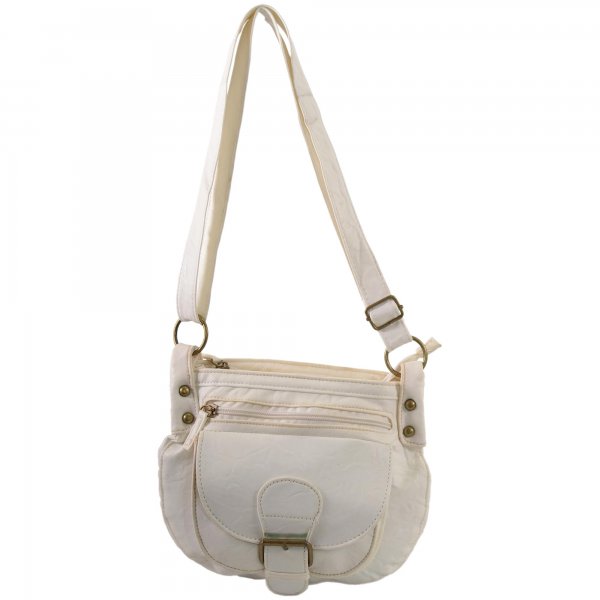 JBHB2326 WHITE FAUX LEATHER HANDBAG