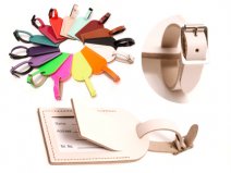 LEATHER LUGGAGE TAG WHITE