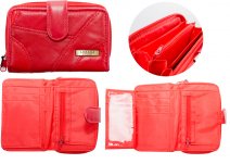 4622 PATCHWORK ZIP RND PURSE WALLET WITH SWING SEC RED