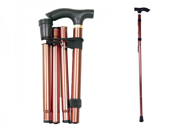2838 aluminium Adjustable Folding walking stick -BURGANDY