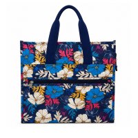 L-7433P2 NAVY FLOWERS SHOPPING BAG L-7433P2 NAVY FLOWERS SHOPPING BAG