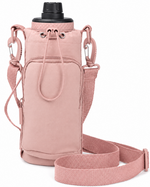 2301 Blush Pink Crinkle Nylon Practical Bottle Bag