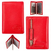 0586 ROSSO PEBBLE LEATHER 10-LEAF RFID CRD CSE NOTE SEC COIN SEC