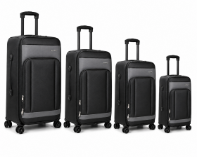 J-4021 Black JustPack Expandable Suitcase Set of 4