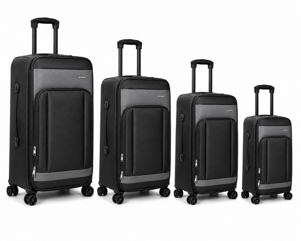 J-4021 Black JustPack Expandable Suitcase Set of 4