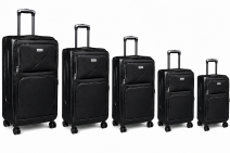 JB3002 Black Soft Shell 5 Piece Luggage Set