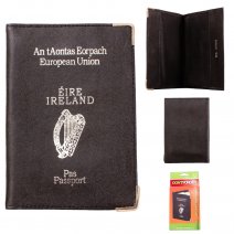 701 BLACK PURE LEATHER IRISH PASSPORT COVER