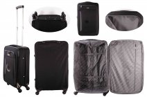 EV-437 BLACK 20'' 4 WHEELER TRAVEL TROLLEY CABIN SUITCASE