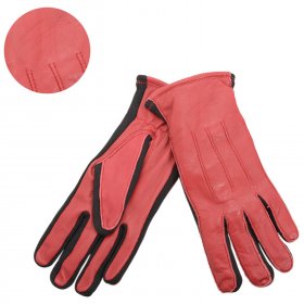 8917 RED LEATHER GLOVES MEDIUM
