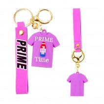 PRIME DRINK PURPLE T-SHIRT STYLE FASHION METAL/RUBBER KEYCHAIN