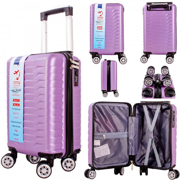 T-HC-US-1627 PURPLE 15.7'' UNDER-SEAT CABIN-SIZE TRAVEL TROLLEY