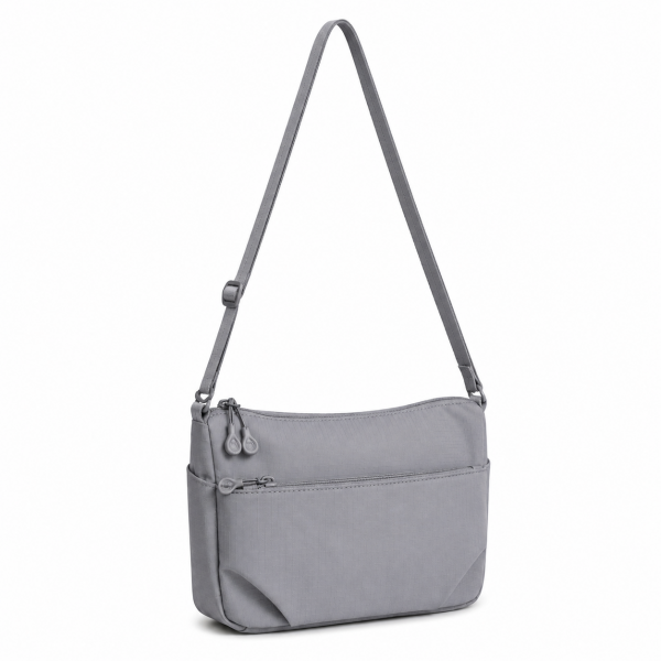 2425 Grey Double Top Zip Ripstop Polyster W Front Zip