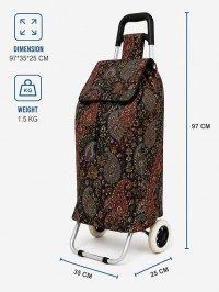 B-ST-05 Flower Multi-Color 2 Wheeler Shopping Trolley B-ST-05 Flower Multi-Color 2 Wheeler Shopping Trolley