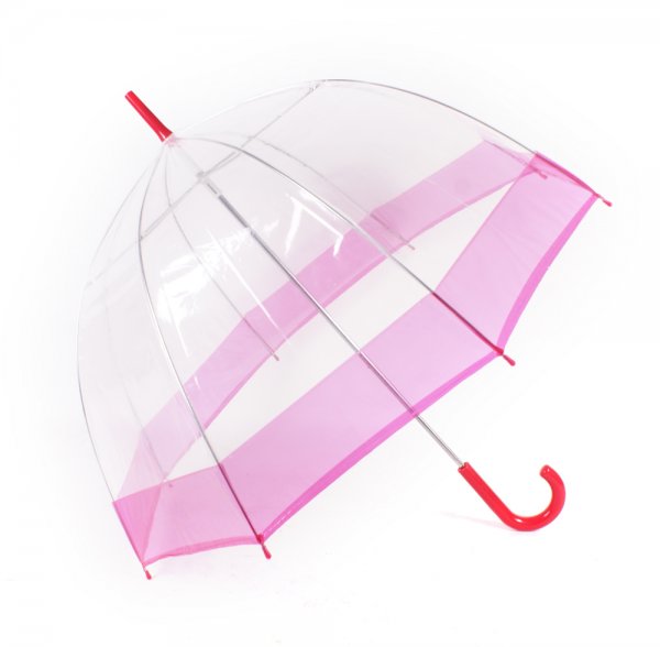 2804 Clear Pvc Dome Umbrella Pink AB0013-014