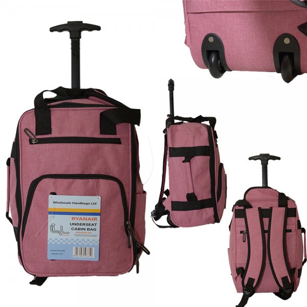 TR-R-002 PINK WHEELED RYANAIR UNDERSEAT CABIN BAG