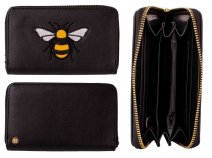 LW175 BLACK BEE APPLIQUE MEDIUM PURSE