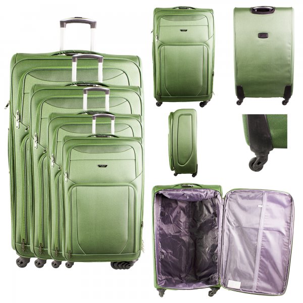 HD-918 GREEN TRAVEL TROLLEY SET OF 4
