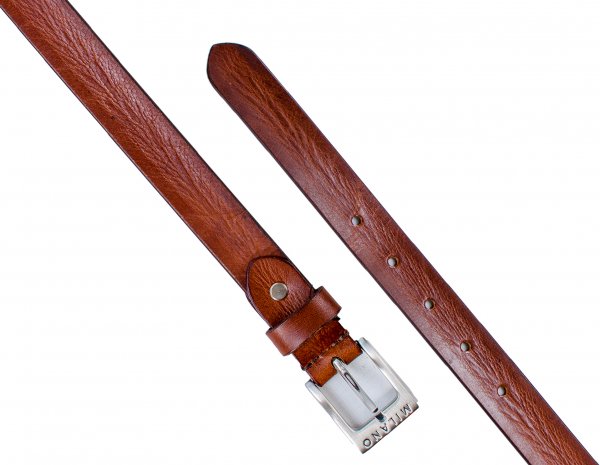 2900 Brown 1" L DISTRESSED LEATHER BELT-NICKEL BEKL