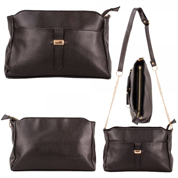 JBFB373 BLACK PU SHOULDER BAG