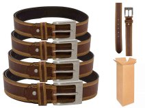 2913 BROWN 1.25''ALL-SIZE LEATHER DISTRESSED LOOK BELT BOX OF 12