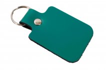 GREEN RECTANGLE LEATHER KEY RING