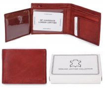 1064 RFID ORANGE LONDON LEATHER WALLET W/ TRIFOLD