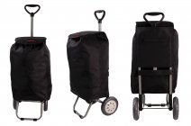 6957/W ALL BLACK Shopping Trolley with Adjustable Handle