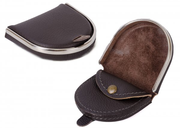1693- Brown Textured leather tray purse