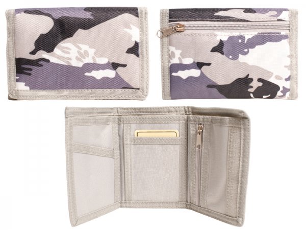 8007 GREY Camouflage Print Trifold Wallet